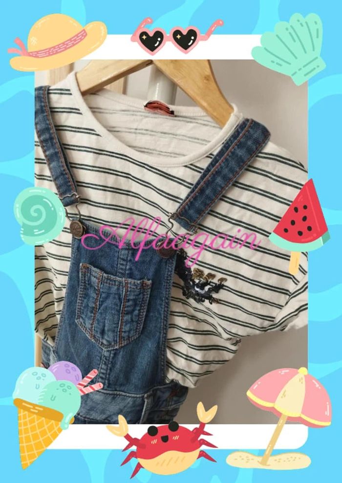 Ensemble salopette chipie t-shirt tao 6ans - photo numéro 6