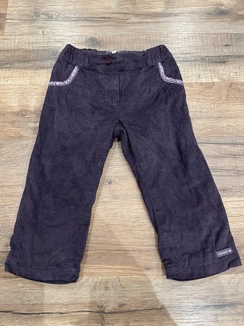 Pantalon velours 9 mois alphabet