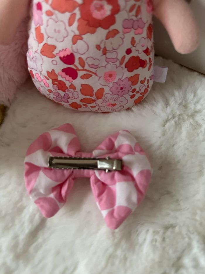Barrette noeud petits cœurs - photo numéro 3