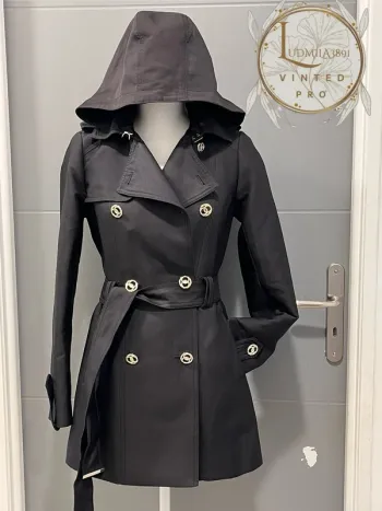 Trench à capuche Morgan noir / 222-Gedeo T34