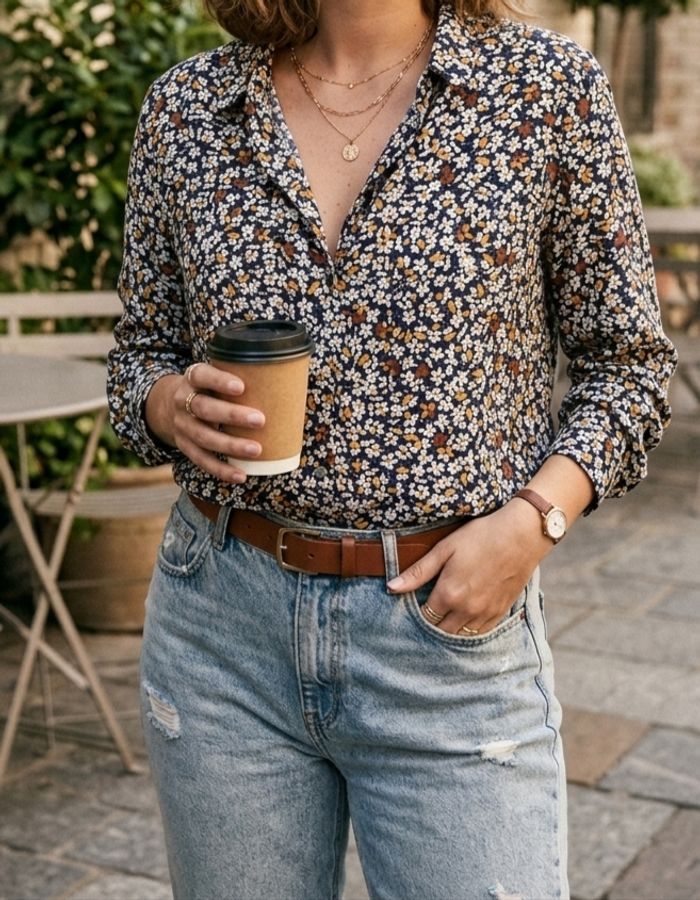 Chemise fleurie bréal taille 40 - photo numéro 1