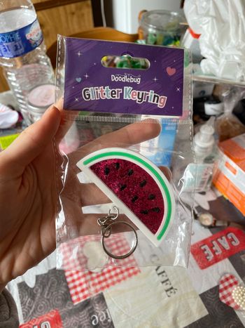 Porte clés pastèque à paillettes