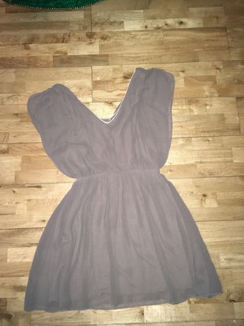 Robe taupe liserée doré vintage love s/m