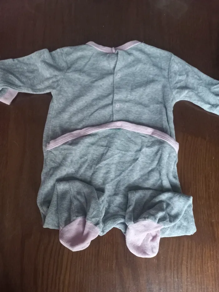 Pyjama gris "souris" 12 mois 74cm - photo numéro 2