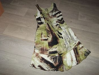 Robe COCO MENTHE vert anis, marron et beige taille 36 TBE