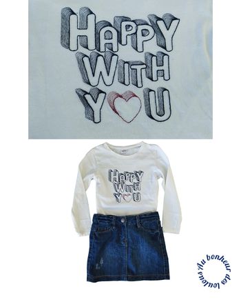 6 ans ensemble tape a l'oeil Teeshirt et jupe