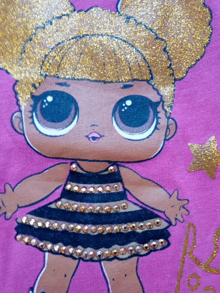 T-shirt Lol 6 ans rose rouge - photo numéro 4