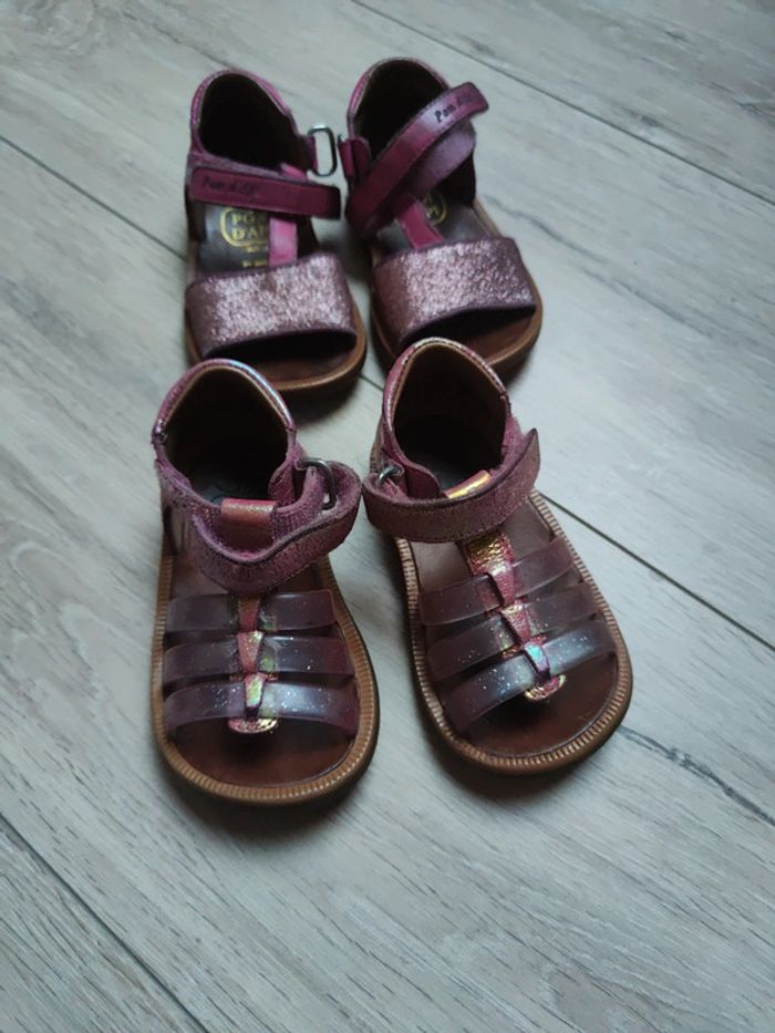 2 paires de sandalettes roses