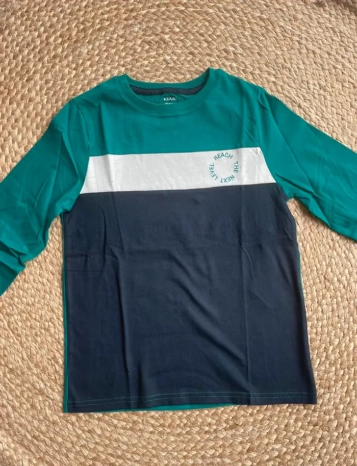 Teeshirt bicolore vert/bleu 10 ans Kiabi - photo numéro 3