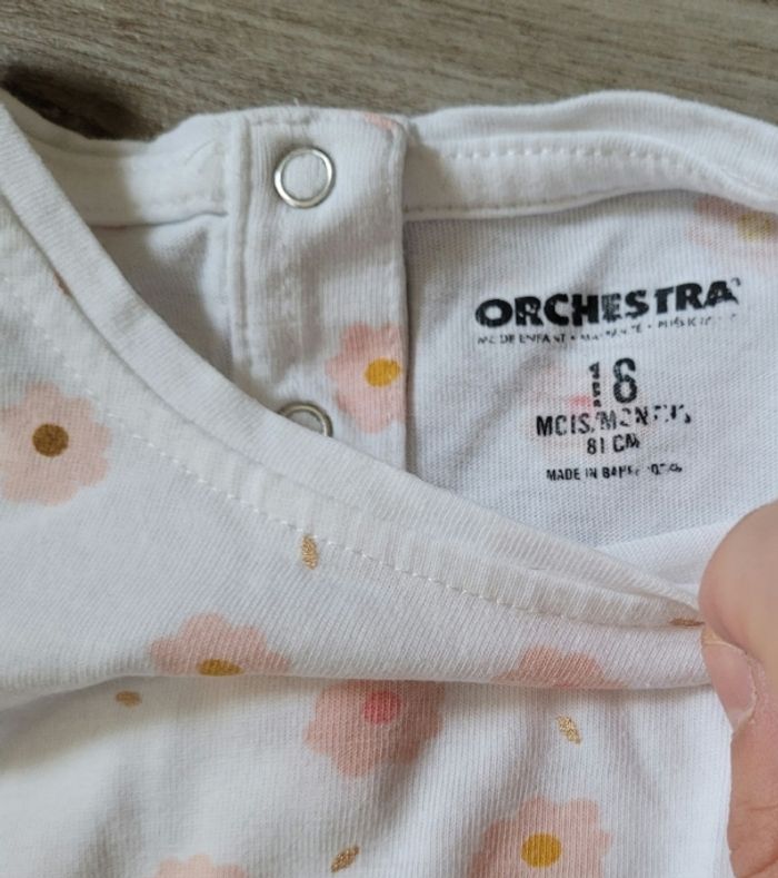 Lot de 2 t-shirts manches longues fleuris taille 18 mois - photo numéro 7