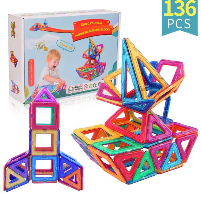 Blocs de construction magnétiques 136 pièces