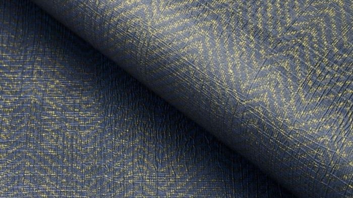 Lot 2 rouleaux Papier peint autocollant bleu doré mural à motifs pour meubles mur imperméable - photo numéro 2