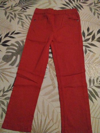 Pantalon rouge taille élastique 9 ans Tissaia