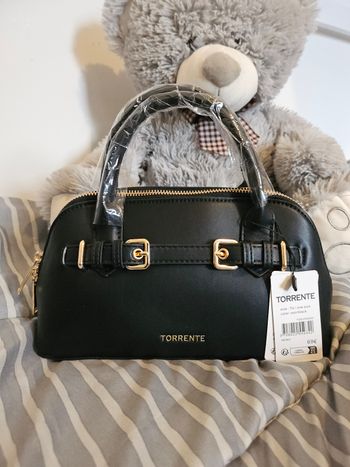 Sac à main élégant de la marque Torrente en cuir noir 