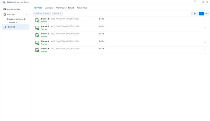 NAS Synology DS1517 avec
5 disques dur western digital (RED) de 4To - photo numéro 4