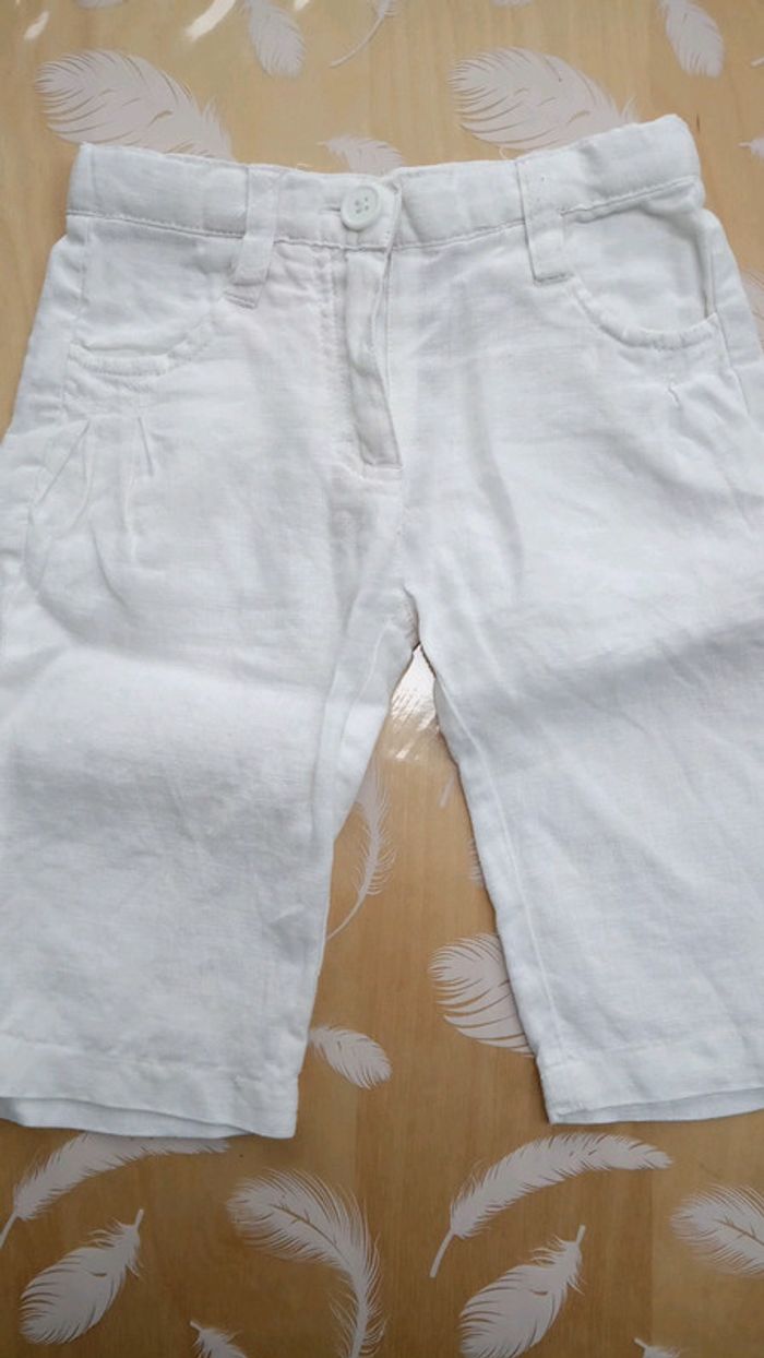 Pantacourt lin taille 18 mois