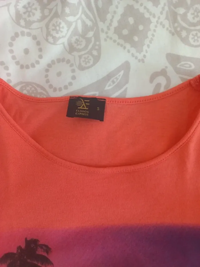 Tee-shirt S Fashion express Orange - photo numéro 2