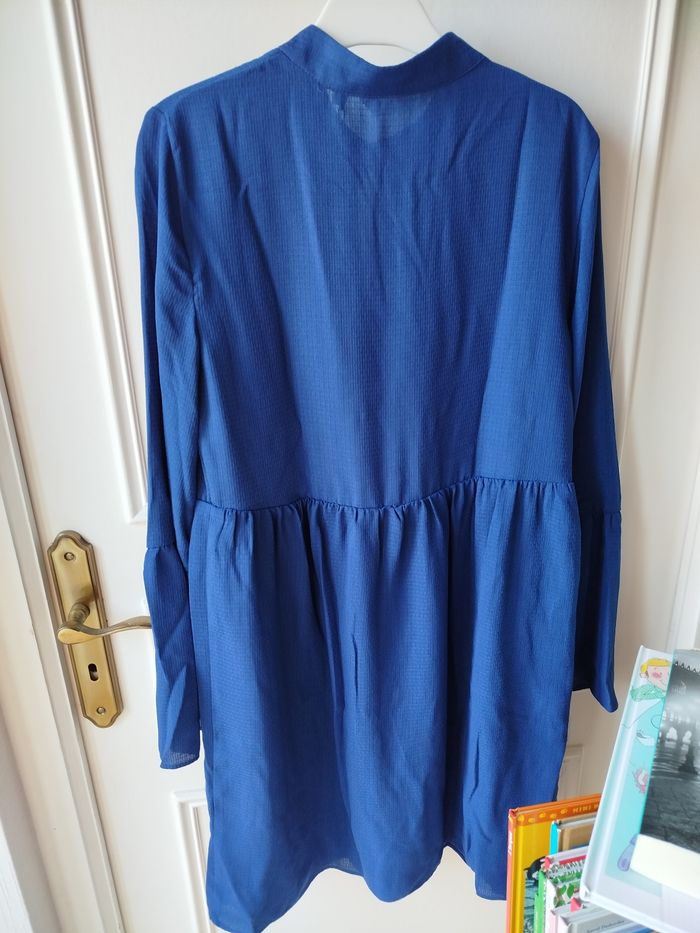 Robe tunique blouse fluide manches longues femme bleu roi bleu intense (Naf Naf) - photo numéro 5