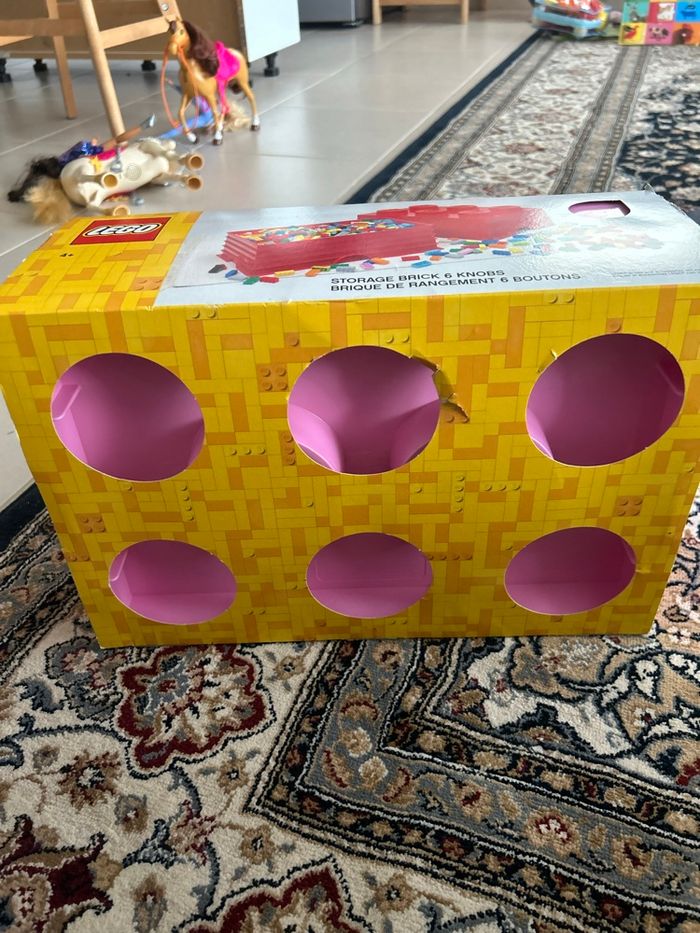 Boîte rangement rose pour Legos - photo numéro 4