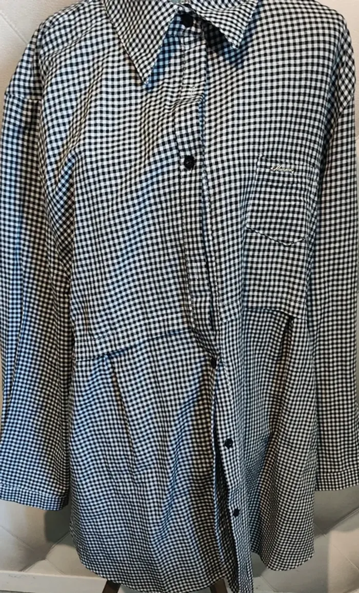 Chemise pied de poule manche longue taille 5XL 56/58 - photo numéro 2