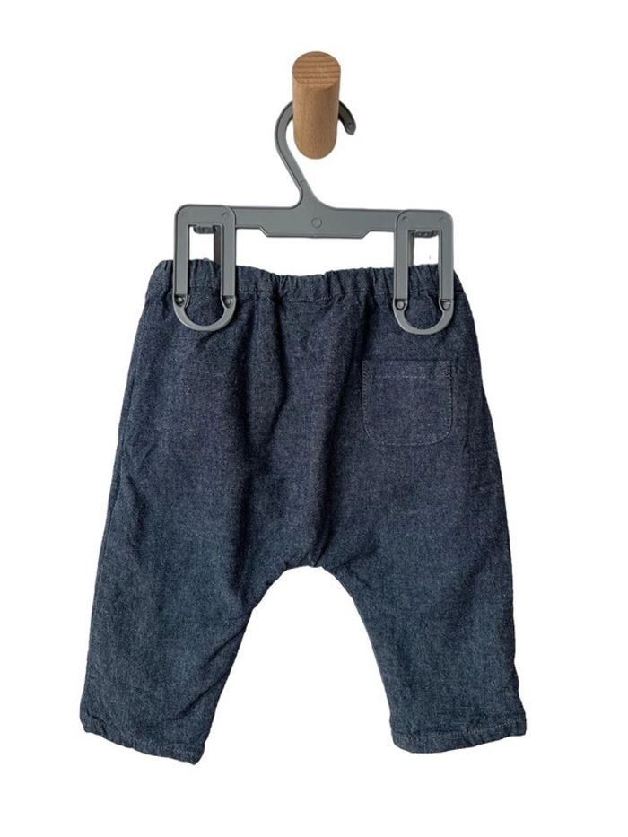 Pantalon gris-bleu coupe sarouel - Cadet Rousselle 6 mois - photo numéro 2