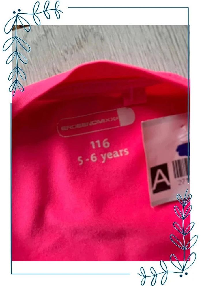 T shirt de sport rose fluo 5-6 ans neuf - photo numéro 3