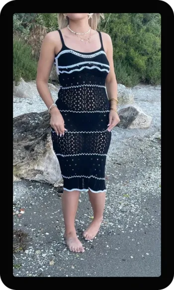 Robe de plage en crochet macramé