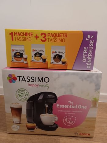 Cafétière BOSCH Tassimo Happy Noir Neuve + 3 paquets de TASSIMO neufs