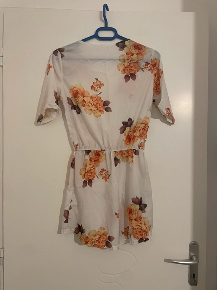 Combishort fleuri blanc et orange - Taille 34 (XS) - photo numéro 6