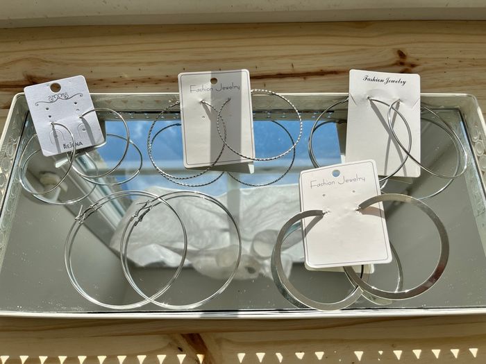 Lot grandes créoles coloris argenté La Modeuse TBE 🪩