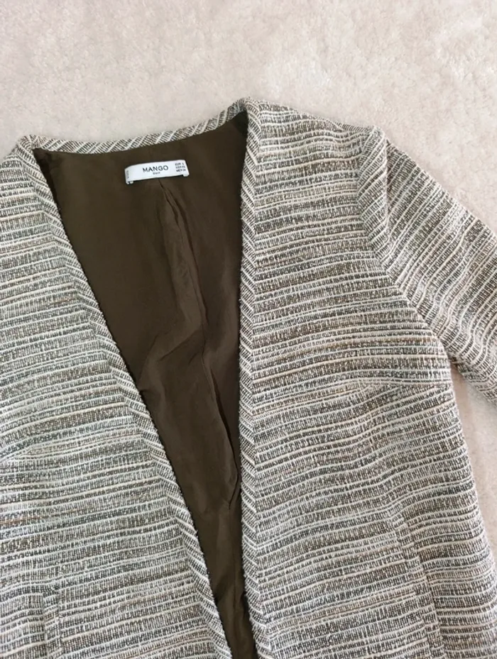 Veste Blazer cardigan en tweed Mango S - photo numéro 6