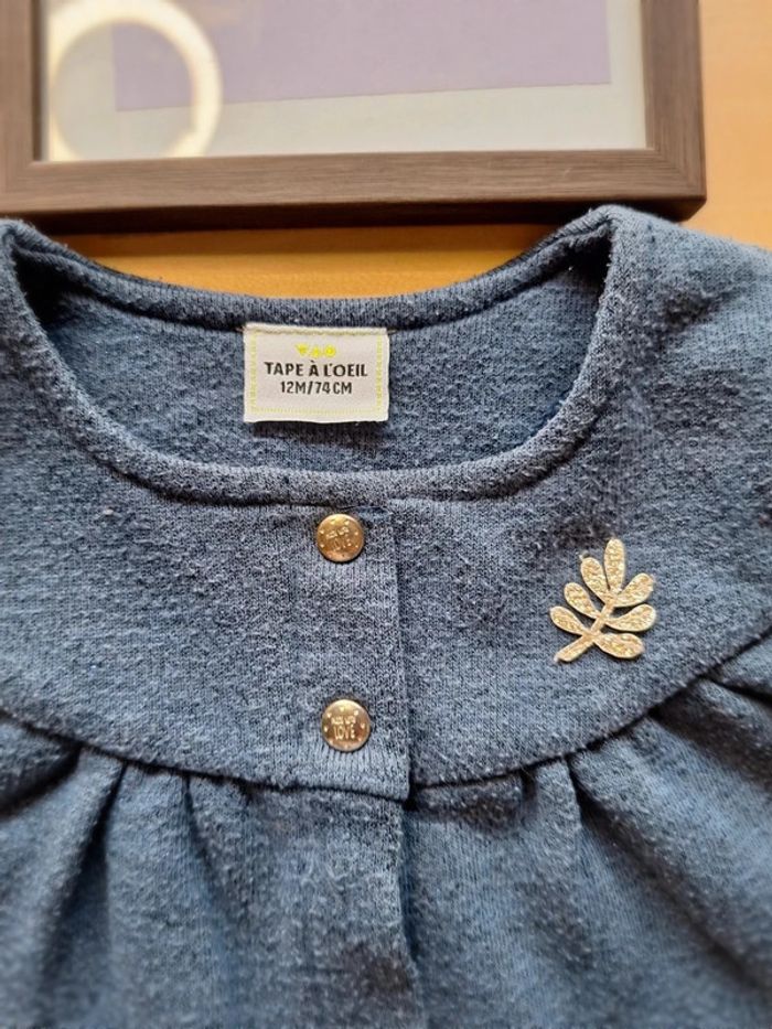 Gilet pour fille taille 12 mois Marque tape à l'œil bon état - photo numéro 3