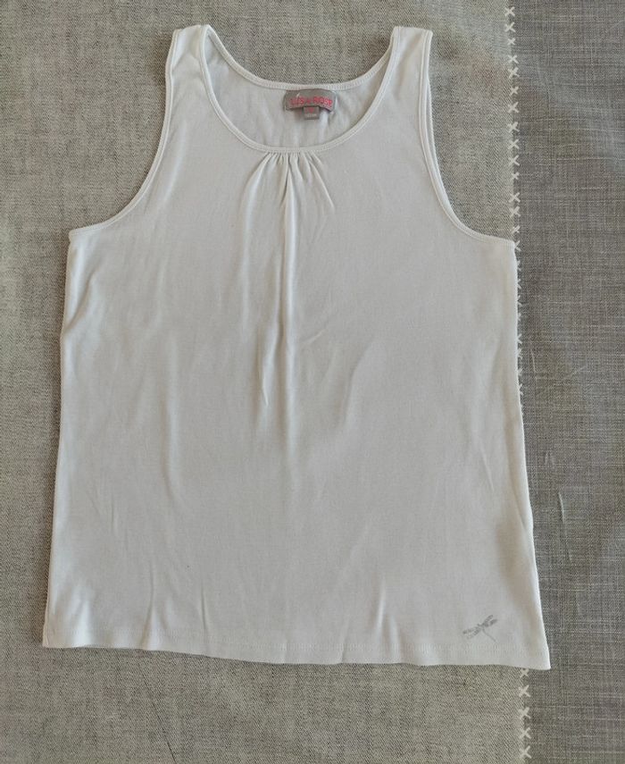 Débardeur blanc lisa rose 12 ans