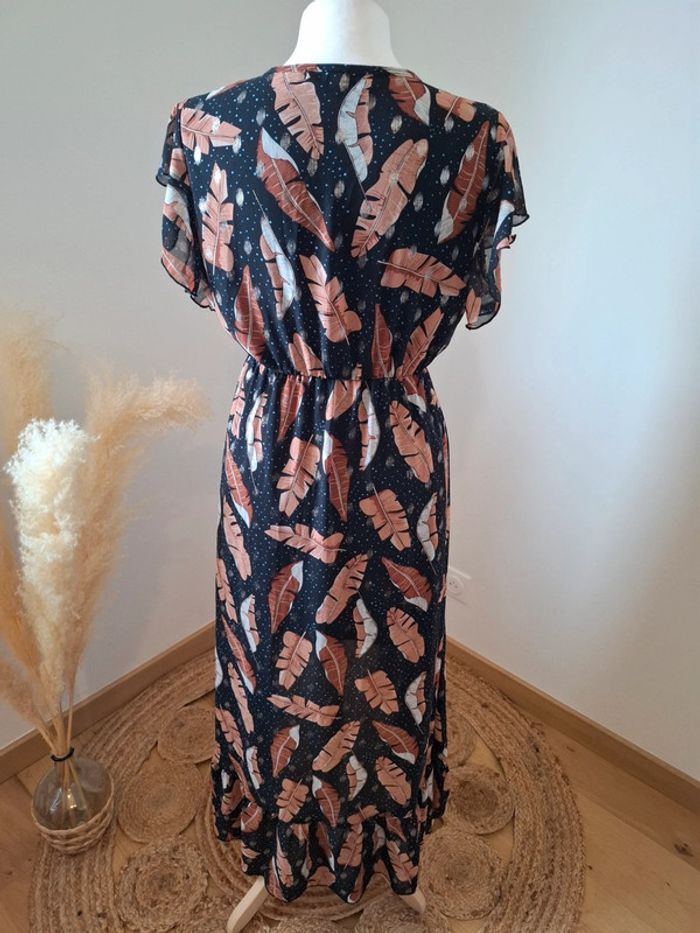 Robe longue noire asymétrique à motifs Papillone taille S 36 - photo numéro 10
