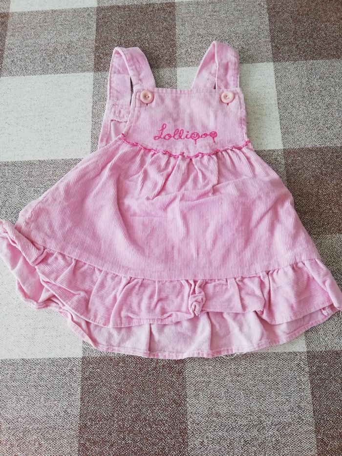 Robe à bretelles épaisse rose lolipop 68 cm
