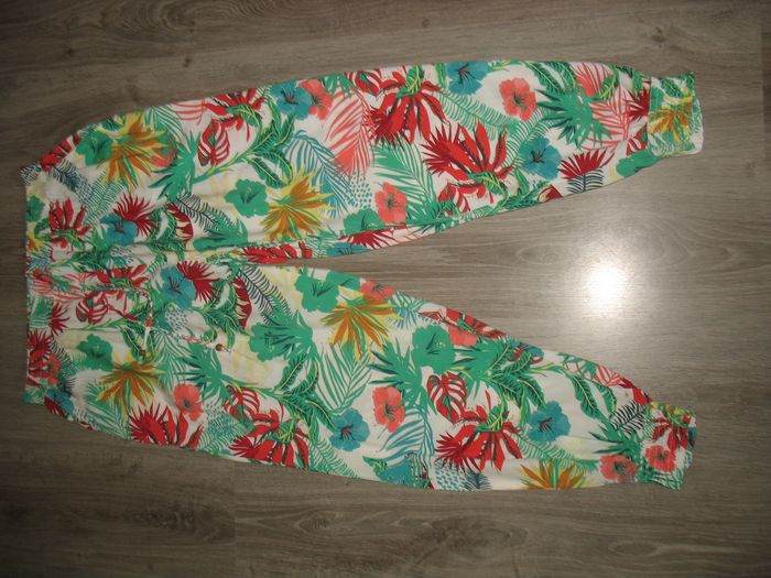 PANTALON FLUIDE A FLEURS "KEAWA" - TAILLE L - n°02