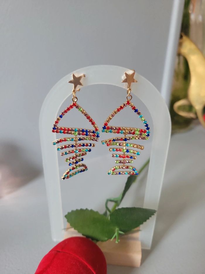Clips poissons multicolores zirconiums - photo numéro 8