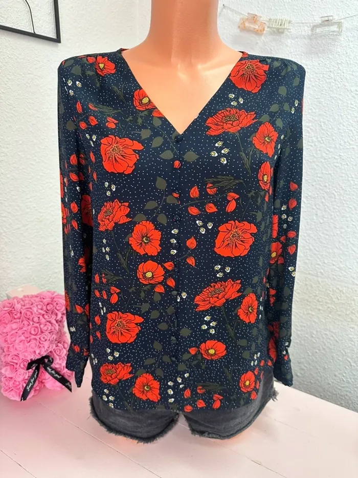 Blouse coquelicots taille S Kiabi - photo numéro 2