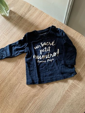 T shirt un sacré petit numéro comme papa taille 1 an