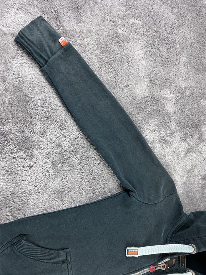 Veste à capuche Superdry avec logo Brodé Orange Label Noire Taille XS - photo numéro 8