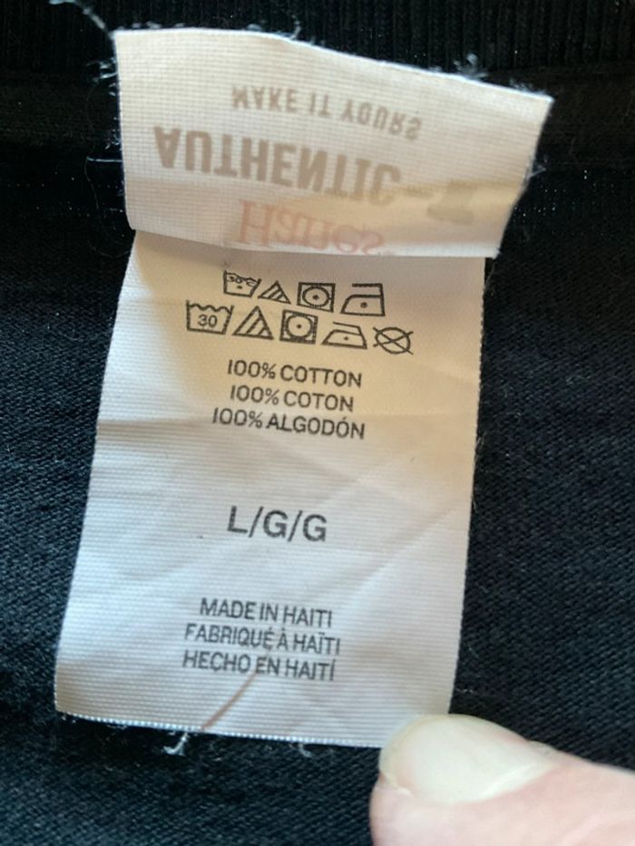 T-shirt noir pour homme Hanes Authentic MDC taille L 409 - photo numéro 8