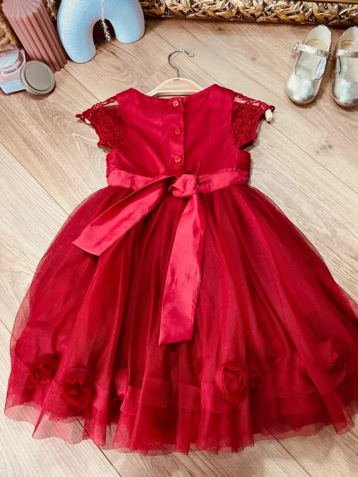 Taille 4 ans Robe princesse fille Orchestra rouge bordeaux * broderie tulle * 🌹 - photo numéro 7