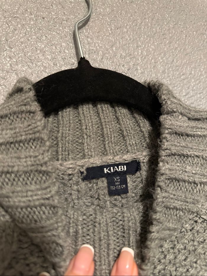 Pull gris maille torsadé - photo numéro 3