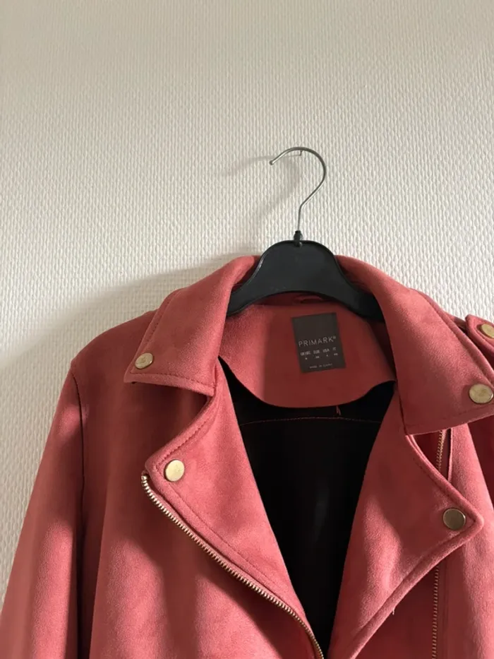 Veste perfecto, style daim rose - photo numéro 5