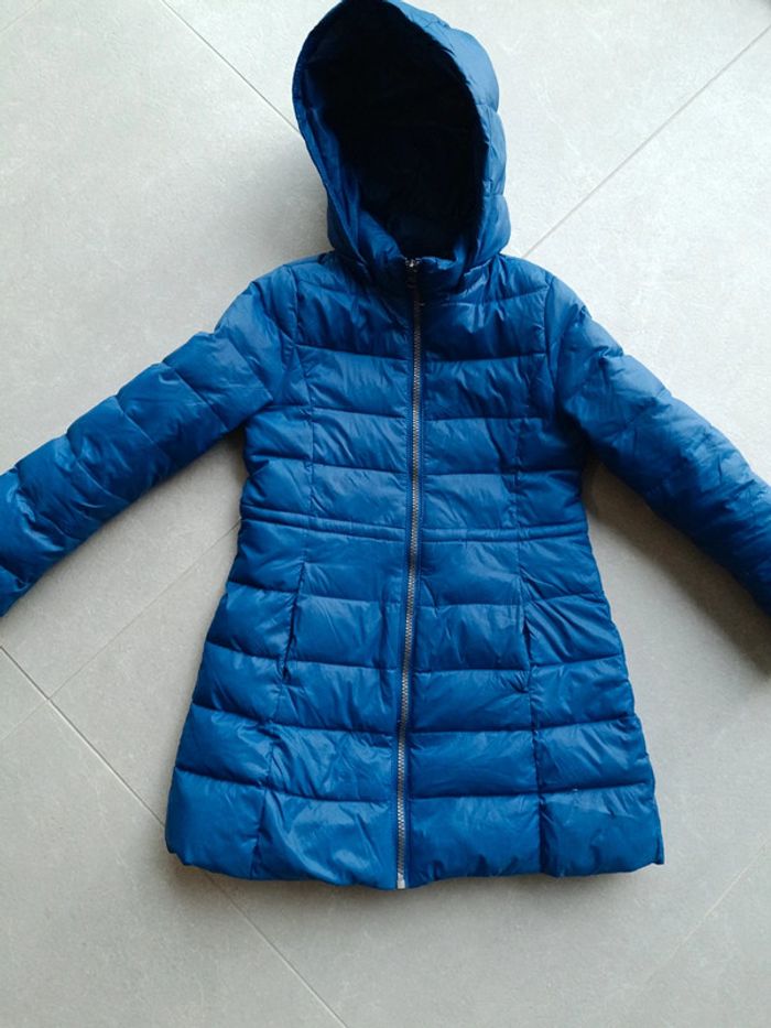 Doudoune bleu cintrée fille