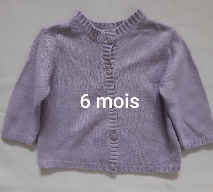 gilet chaud mauve fille - 6 mois