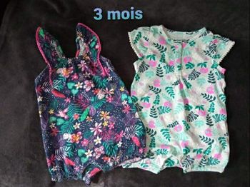 Lot de 2 combishorts 3 mois