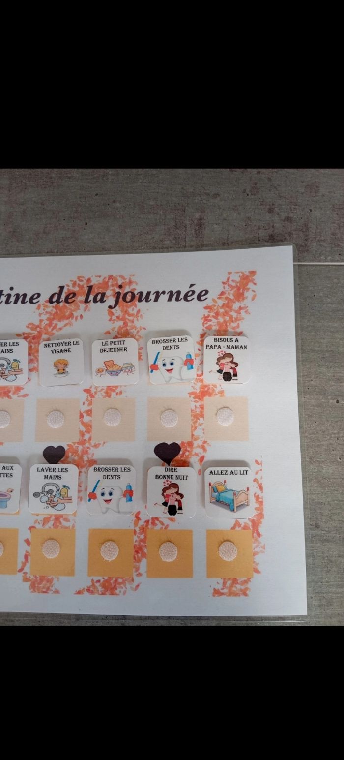 Fiche plastifiée d'activité ma routine de la journée - photo numéro 4
