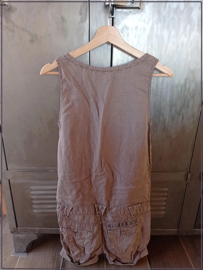 Combi short en lin couleur taupe Le Temps des Cerises taille 36 bon état - photo numéro 2