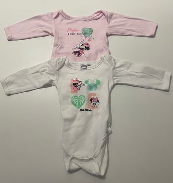Lot de 2 bodys Minnie manches longues - 3 mois